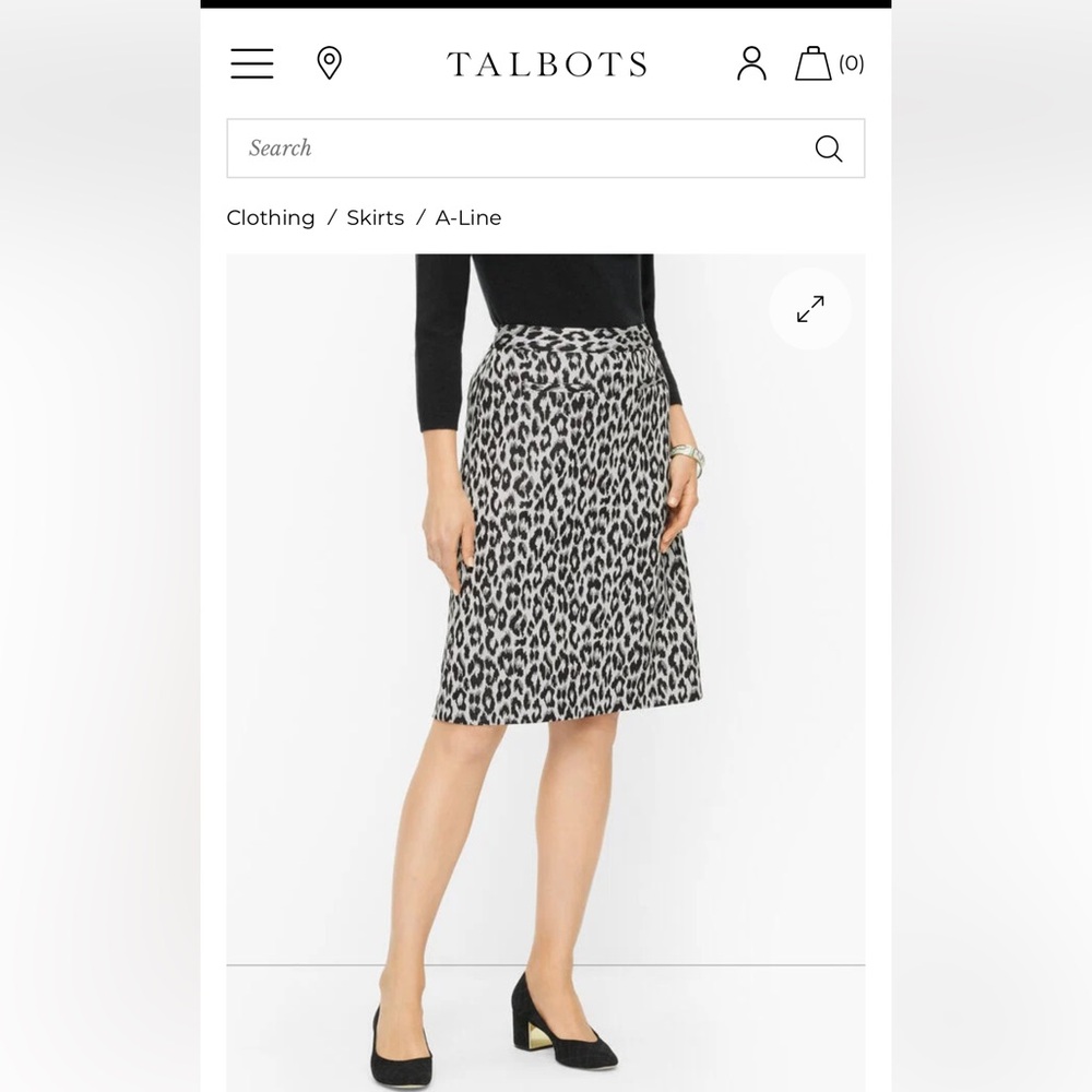 Talbots Ponte A Line Skirt-Winter Leopard.ā NWT . Retail 99. Paid 99